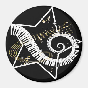 Íman Notas musicais do ouro da estrela