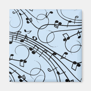 Íman Notas Musicais Elegantes Azul
