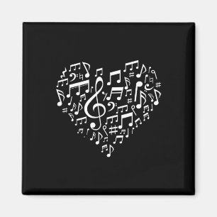 Íman Notas Musicais em Forma de Coração Amantes de Músi