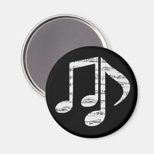 Íman Notas Musicais em Preto e Branco