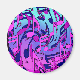 Íman Notas Musicais Rosa Azul Roxo Aqua Padrão Animado