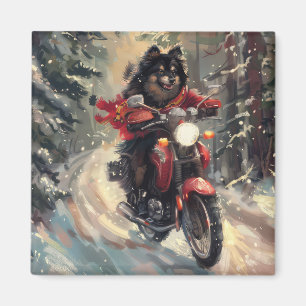 Íman Notebook Finlandês Cachorro Dirigindo Motocicleta