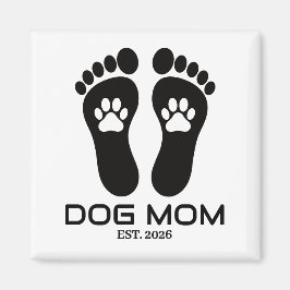 Íman Nova Data de Mãe de Cachorro Pegadas Ousadas