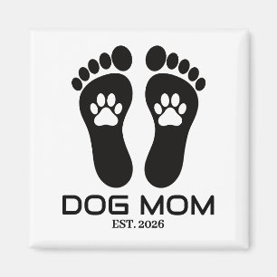 Íman Nova Data de Mãe de Cachorro Pegadas Ousadas