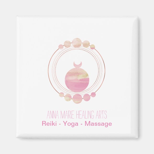 Íman Nova Era Rosa Rosa Dourada Geometria Sagrada (Frente)