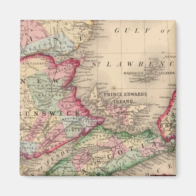 Íman Nova Escócia, New Brunswick, Mapa de Mitchell (Frente)