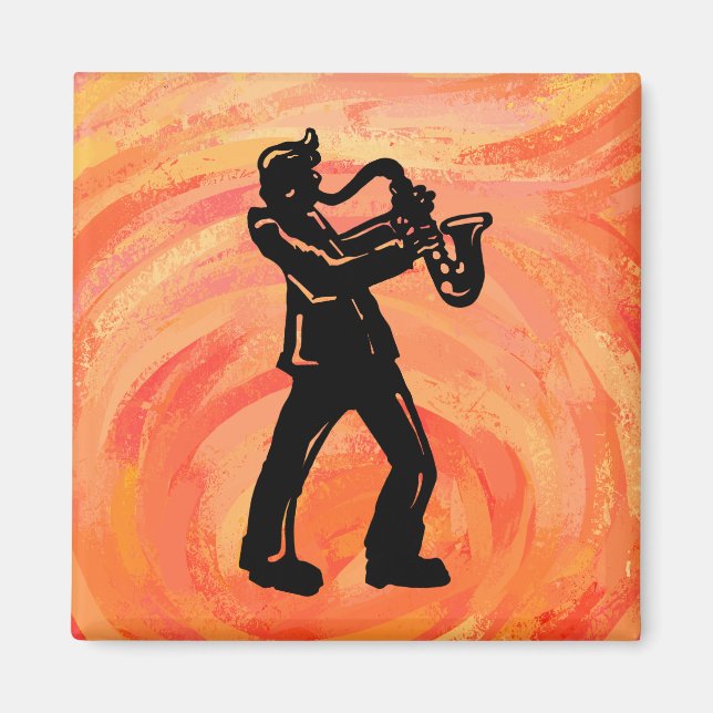 Íman Nova Iorque Boogie Noights Saxofone Orange (Frente)