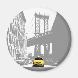 Íman Nova Iorque da Ponte do Brooklyn de Táxi Amarelo