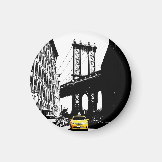 Íman Nova Iorque da Ponte do Brooklyn Nyc Taxi Amarelo (Frente)