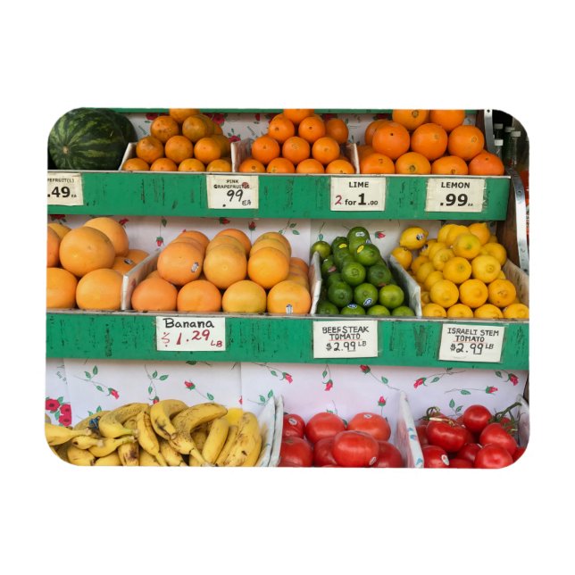 Íman Nova Iorque de Grocery Sidewalk Stand Fruta da  NY (Horizontal)