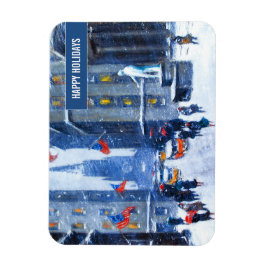 Íman Nova Iorque de inverno. Belas artes natalinas