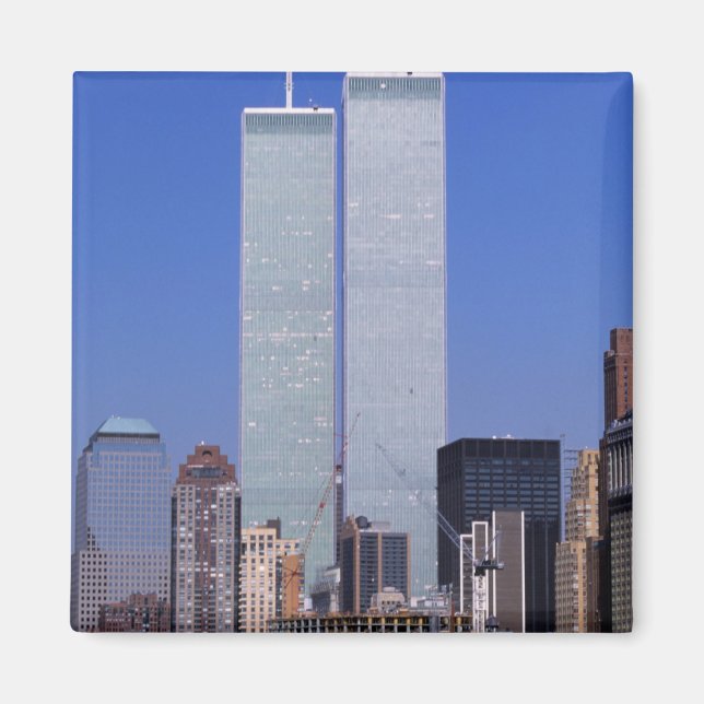 Íman Nova Iorque, EUA. Torres gêmeas do famoso mundo (Frente)