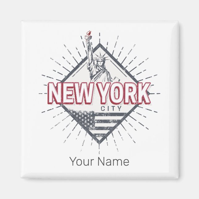 Íman Nova Iorque EUA Vintage EUA Souvenir (Frente)