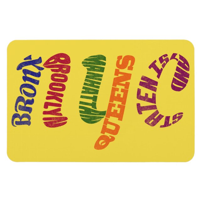 Íman Nova Iorque Typografia NYC Magnet (Horizontal)