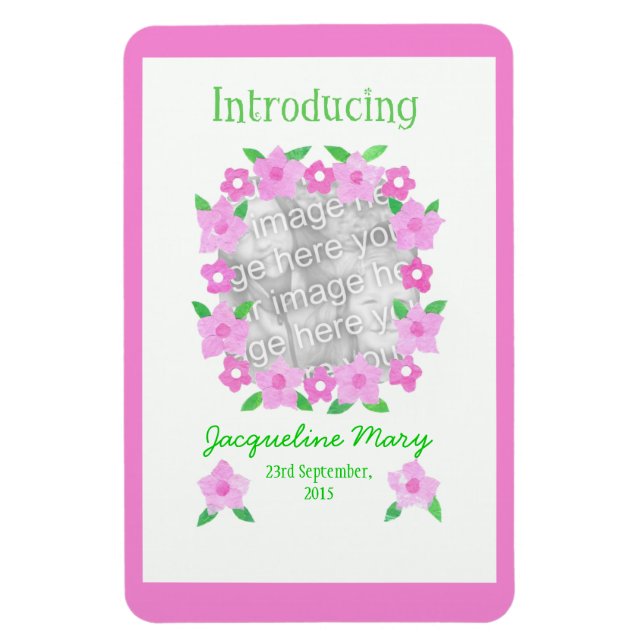 Íman Nova Menina Anunciando Magneta Flexível (Vertical)