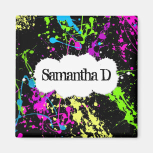 Íman Nova pintura retrógrada com pintura neon a preto