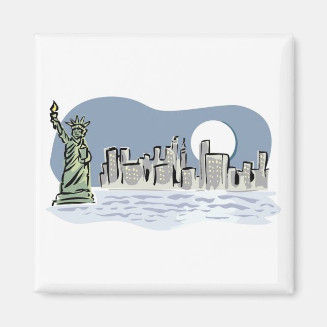 Íman Nova York Skyline por Moonlight (Frente)