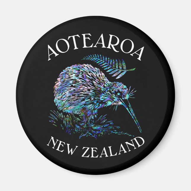 ÍMAN NOVA ZEALAND KIWI E FERN PAUA (Frente)