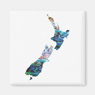 ÍMAN NOVA ZEALAND MAP PAUA MAGNET WHITE