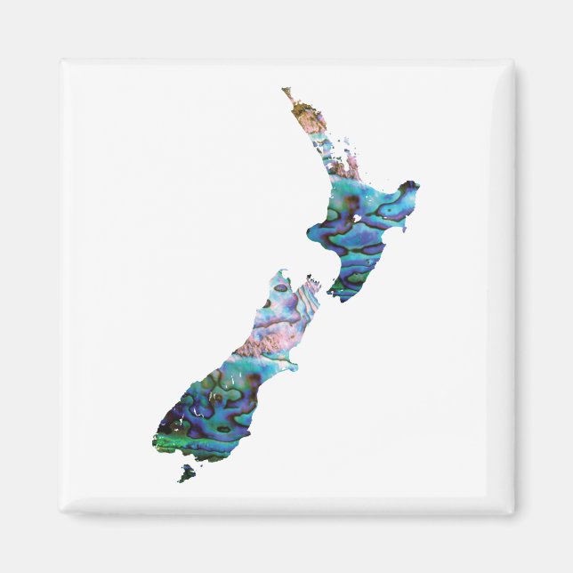 ÍMAN NOVA ZEALAND MAP PAUA MAGNET WHITE (Frente)