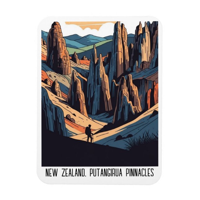 Íman Nova Zelândia Putangirua PinnaclesViagem (Vertical)