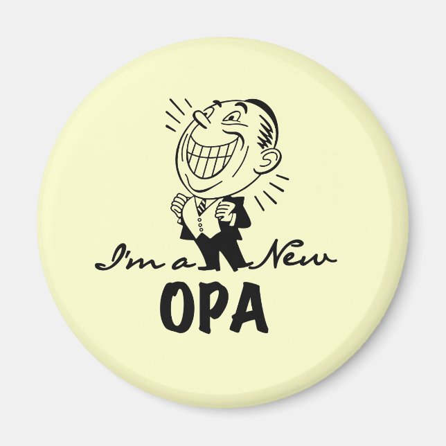 Íman Novas camisetas e presentes de avô sorridentes (Frente)