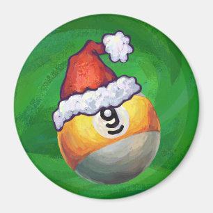 Íman Nove Ball em Santa Hat em Verde