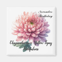 Novembro Birthstone Topaz Chrysanthemum Flower