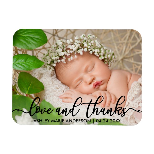 Íman Novo Amor e Obrigados Modernos Foto (Horizontal)