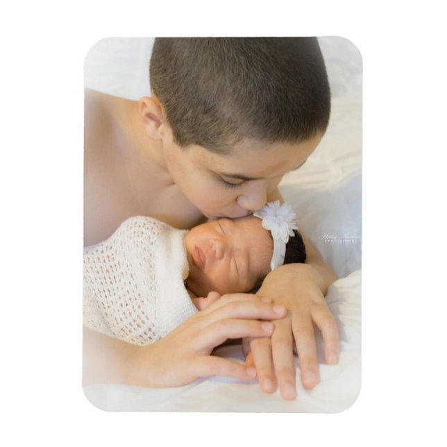 Íman Novo Bebê Foto Personalizada  (Vertical)