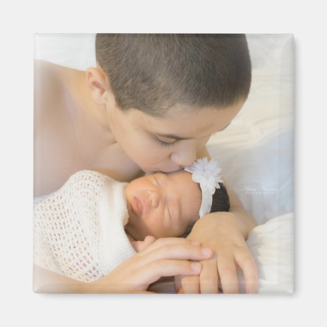 Íman Novo Bebê Foto Personalizada  (Frente)