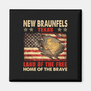 Íman Novo Braunfels Texas EUA Bandeira 4 De Julho