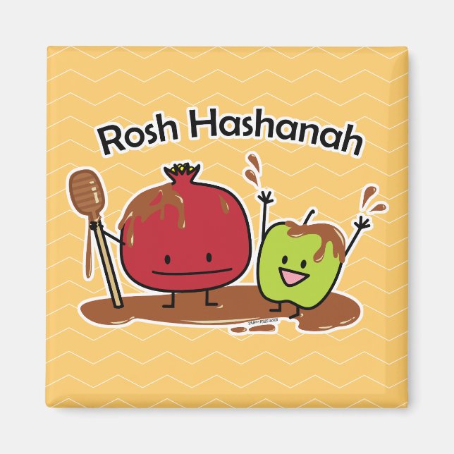 Íman Novo judaico do mel da romã da maçã de Rosh (Frente)
