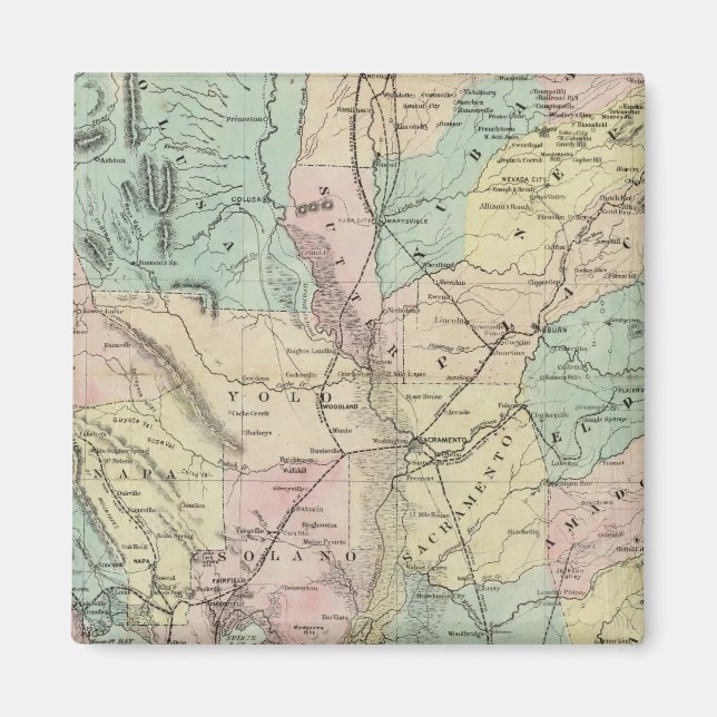 Íman Novo Mapa da Califórnia Central de Bancroft (Frente)