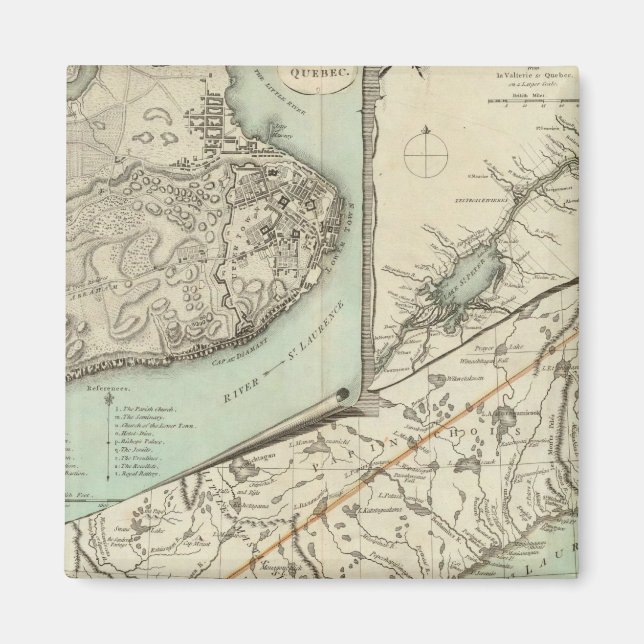 Íman Novo Mapa da Província do Quebec (Frente)