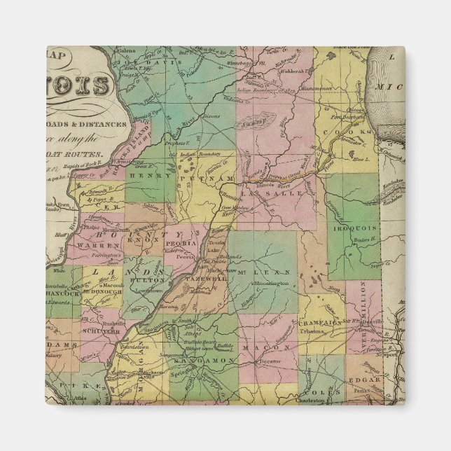 Íman Novo Mapa De Illinois (Frente)