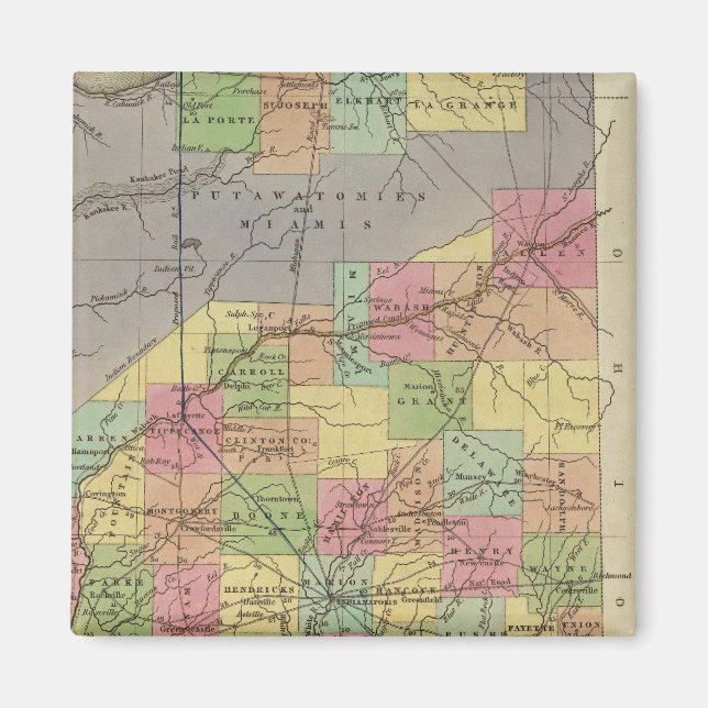 Íman Novo Mapa De Indiana (Frente)