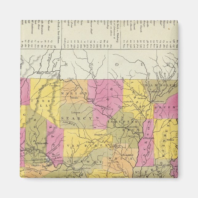 Íman Novo Mapa Do Arkansas (Frente)