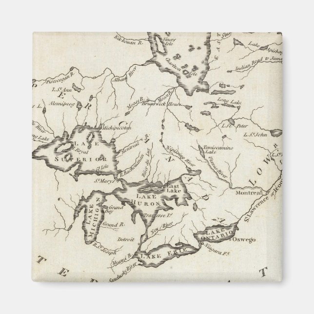 Íman Novo mapa do Canadá superior e inferior (Frente)
