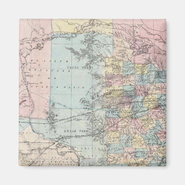 Íman Novo mapa do estado do Texas de Richardson (Frente)