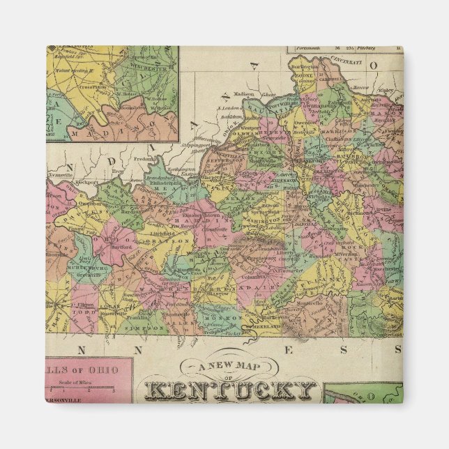 Íman Novo Mapa Do Kentucky (Frente)