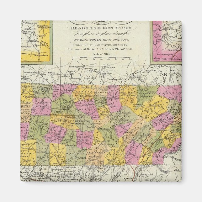 Íman Novo Mapa Do Tennessee (Frente)