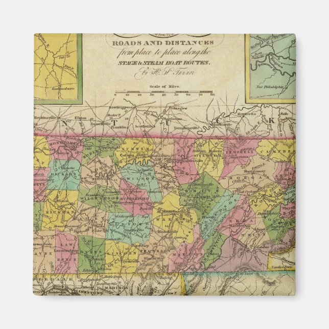 Íman Novo Mapa Do Tennessee 2 (Frente)