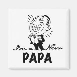 Íman Novo Papá Sorrindo Camisas e Presentes
