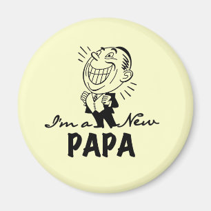 Íman Novo Papá Sorrindo Camisas e Presentes