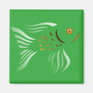 Íman Nowruz Goldfish Vetor Graphics - Fundo Verde