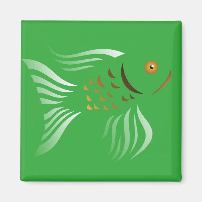 Íman Nowruz Goldfish Vetor Graphics - Fundo Verde (Frente)