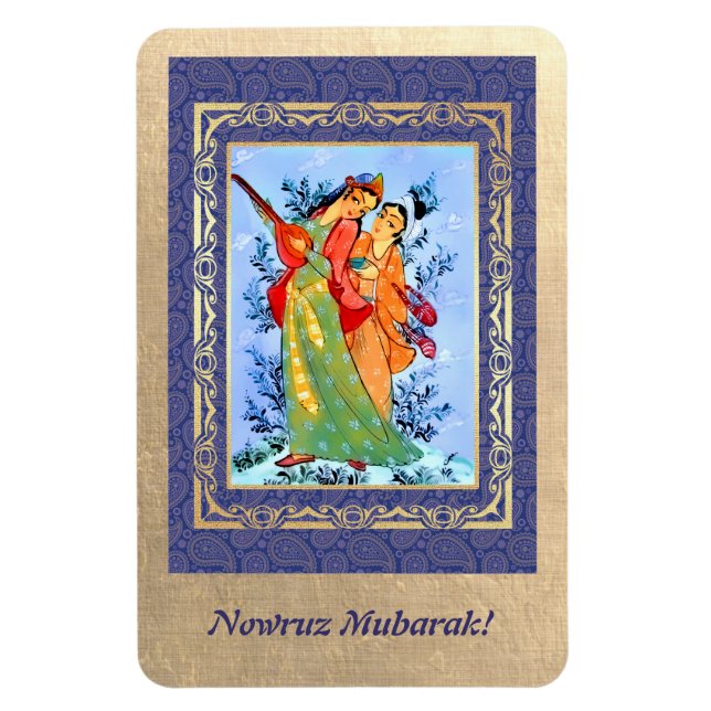 Íman Nowruz Mubarak. Imagens de Presente de Ano Novo Pe (Vertical)