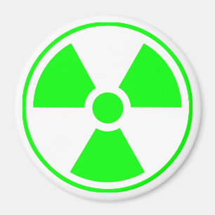 Íman Nuclear Radioactive Radiation Symbol in green