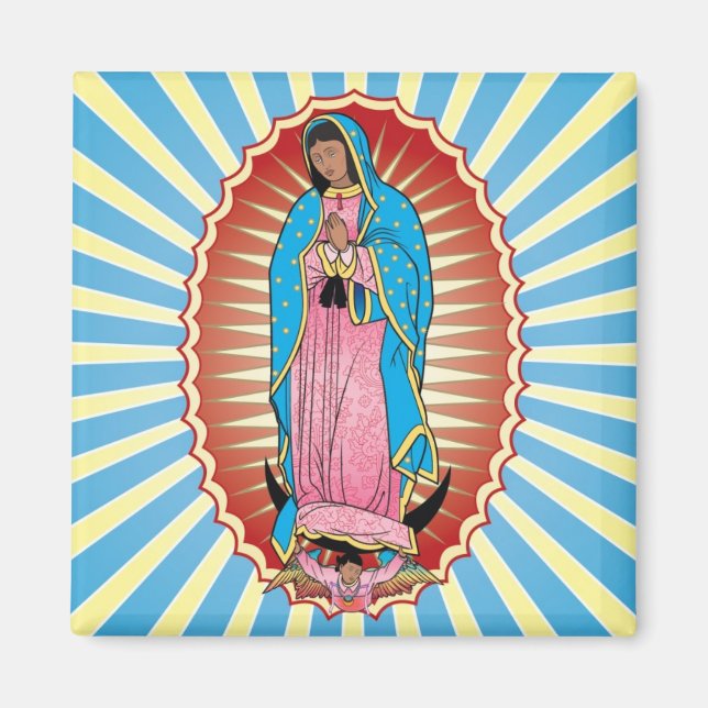 Íman Nuestra Señora de Guadalupe magnet (quadrado) (Frente)
